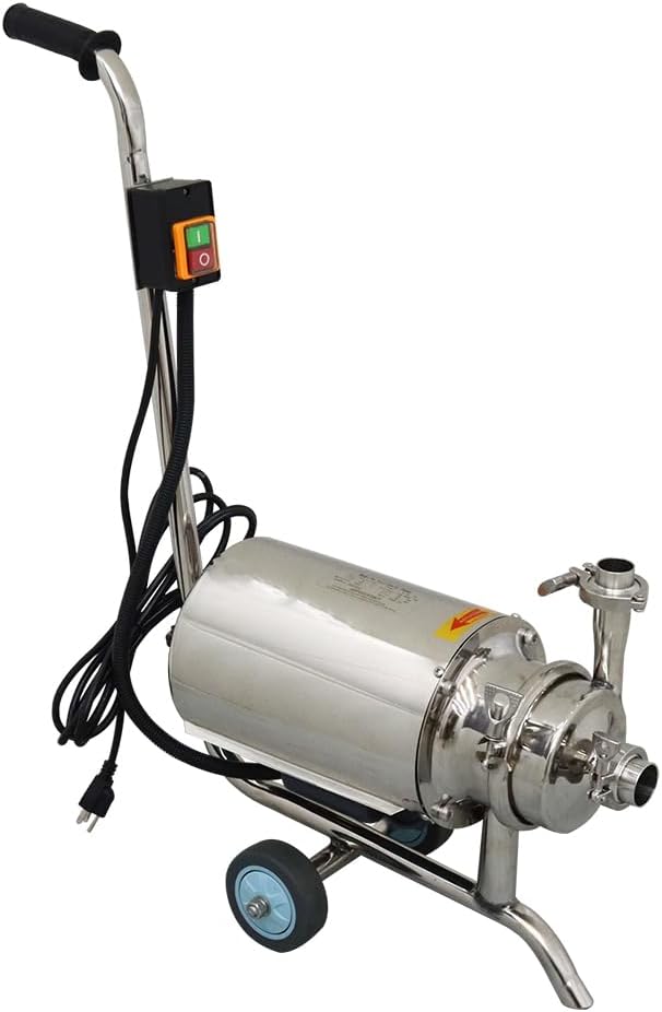 Food Grade Centrifugal Pump Sanitary Beverage Pump with 304 Stainless Steel for Liquid,Beverage,Milk 110V 0.75KW