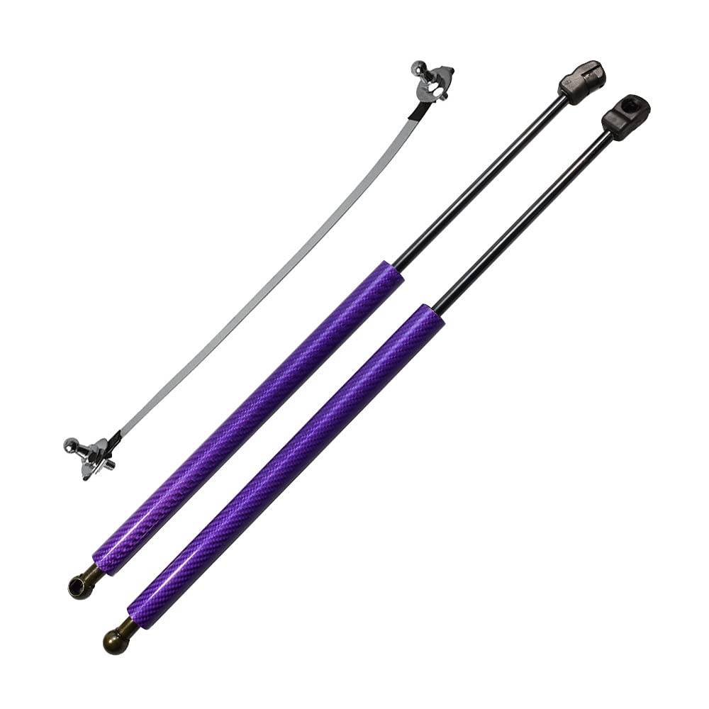 Lift Support Struts for Peugeot 208 (CA/CC/CR) 2012-2019 Modify Front Hood Bonnet Gas Spring Shocks Damper Carbon Fiber Prop Rod (Purple Carbon Fiber)