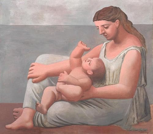 Rikin Liuff Mother and Child by Pablo Picasso Canvas Poster Art 50x50cm Frameless