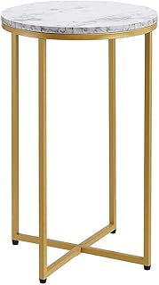 AZL1 Life Concept Concept Modern X~Shaped Small Round Side End Accent Table Corn - Compare price