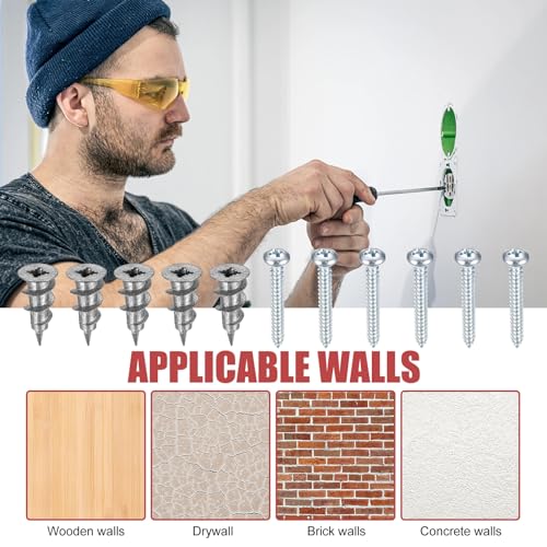 120 Pcs Self Drilling Plasterboard Fixings Raw Plugs and Screws, Cavity Wall Screws and Drywall Anchors - Image 4