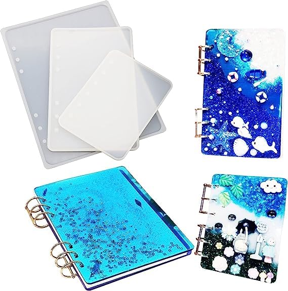 Snoogg Notebook Cover Silicone Mold A4 A5 A6 A7 Size Multipurpose Rectangle Mold for Epoxy Resin Casting DIY Journal Cover Craft Supplies Durable Flexible Reusable Mold for Art 3