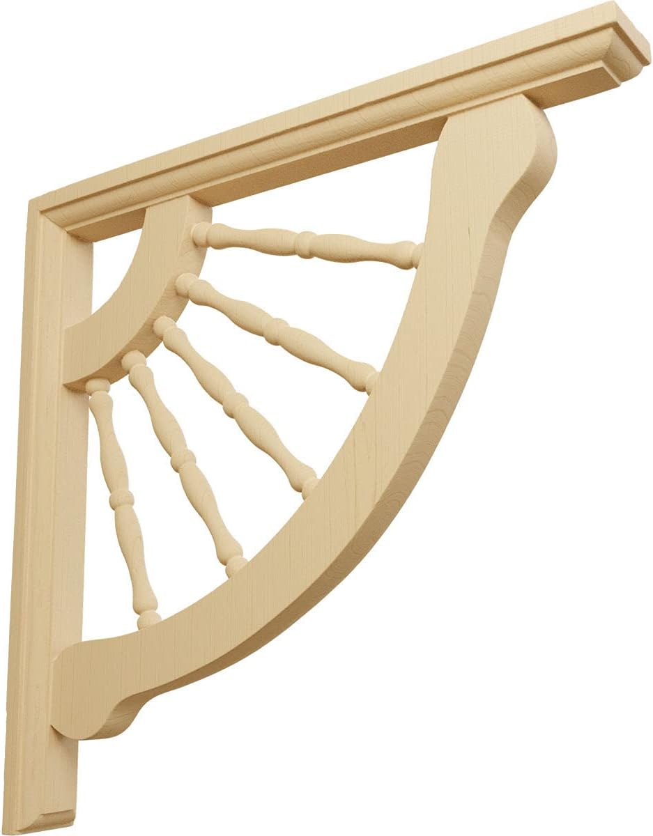 Ekena Millwork BKT01X12X12CRAL-CASE-6 Crendon Wagon Wheel Wood Brackets, 1 1/2"W x 12"D x 12"H (6-Pack), Alder