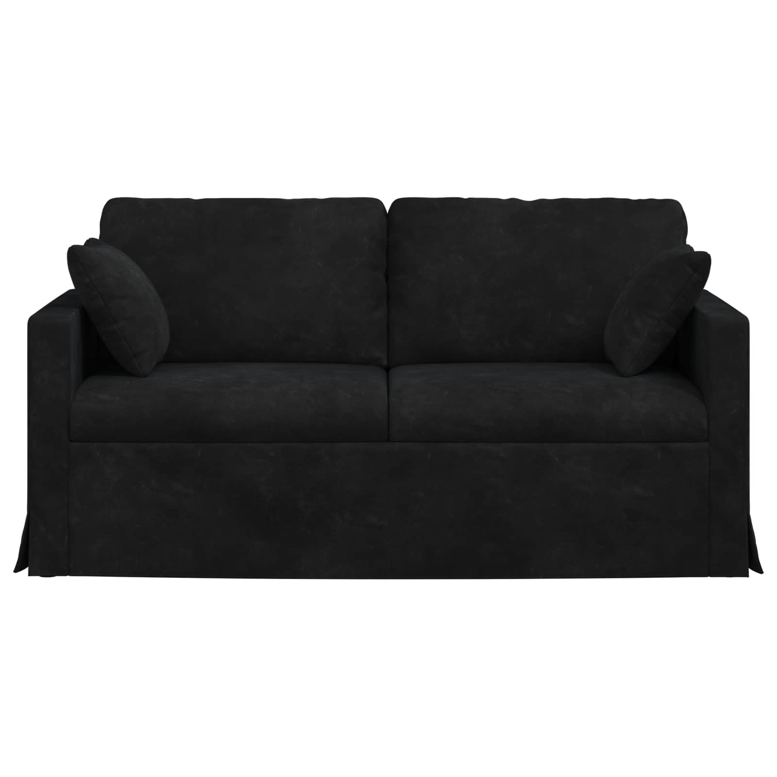 Sofá modular de terciopelo con reposabrazos de madera, diseño ergonómico, para salón y dormitorio, 158 x 78 x 80 cm, color negro