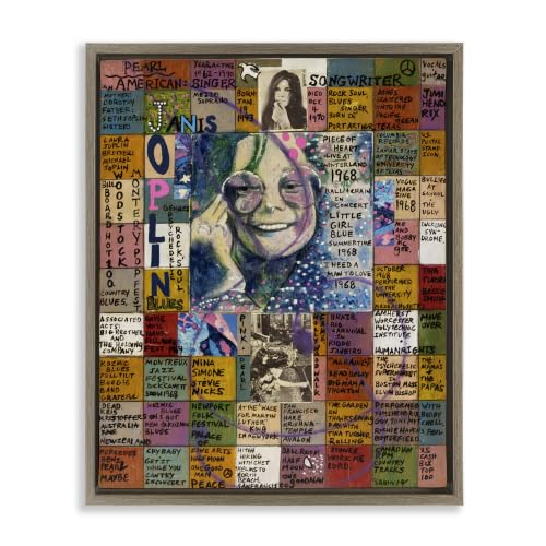 Janis Joplin Pop Culture Collage, 16 x 20 Inch Canvas in Floater Frame