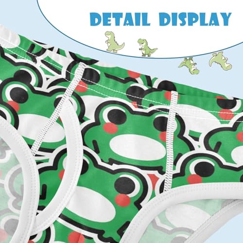 visesunny Boys Cotton Underwear Green Frog Cartoon Vector Printed Toddler Soft Training Briefs Size 2T-8Y for Kids4