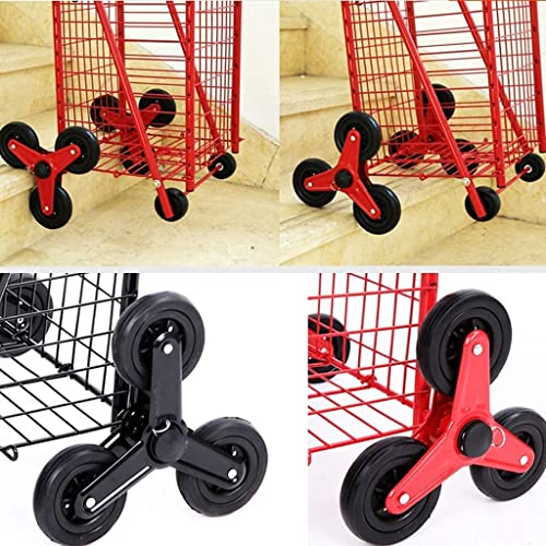 QHYTL Einkaufstrolley Multifunktions-Einkaufswagen Fashion Folding Trolley Trolley ist Nicht leicht zu verformen und langlebig zu lagern Handwagen,Schwarz,Einkaufswagen – Bild 8