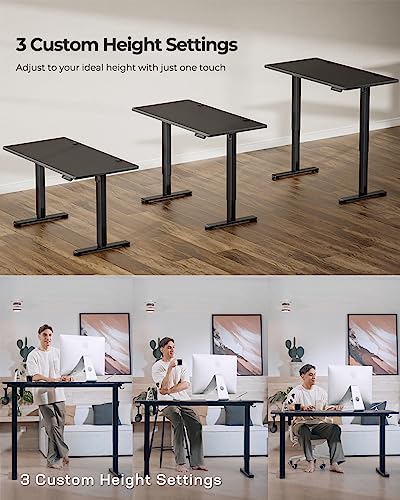 Marsail Electric Standing Desk, 55 * 24 Inch Height Adjustable Sit Stand Up Desk With 3 Memory Preset, Headphone Hook Computer Desk Workstation For Home Office, Treadmill Pad #TOP4