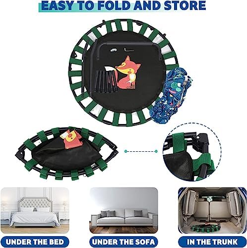 Mini Trampoline for Kids with Handle and Padded Cover, 36in Trampoline Foldable Fitness with Exercise Rebounder Jumper Safe Indoor or Outdoor Durable Toddler Trampoline Jump Sports 7 51HzBWumbSL. AC