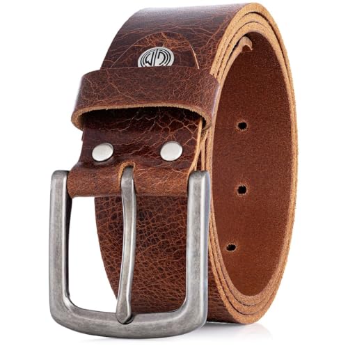 LINDENMANN Gürtel Herren Büffelleder 40 mm cognac, Farbe / Color:braun, Size US / EU:Bundweite 110 cm Gesamtlänge 125 cm W 43.3 XL