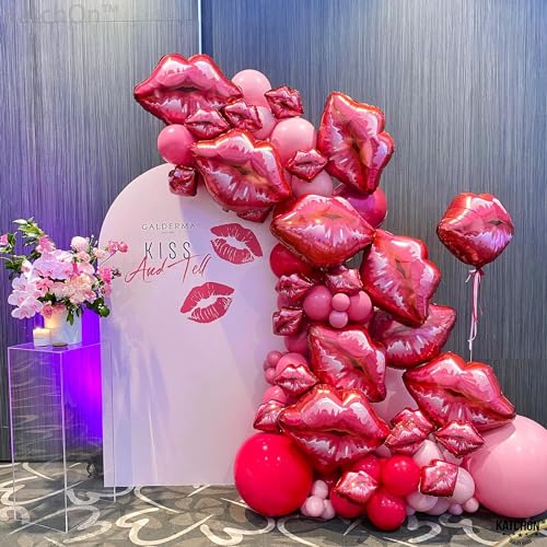 Image of 4 Pcs Red Lip Foil Balloon - 30 Inch | Cute Kiss Balloons for Pride Decorations | Lip Balloons For Pride Month Decorations, Proposal Decor, Lips decor, Anniversary Decor, KatchOn