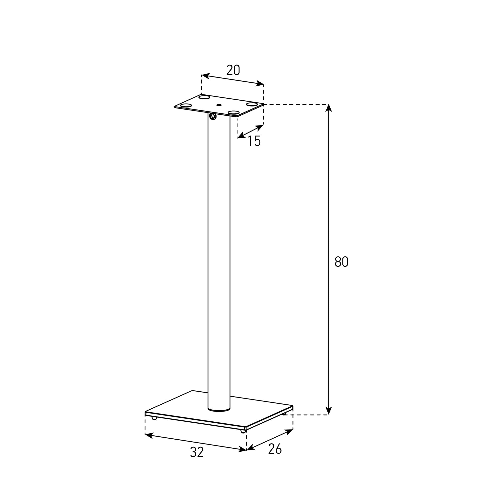 Sonorous SP100-80 Nero – Supporti da Pavimento per Diffusori 80 cm (Coppia) | Alluminio e Vetro Temperato | Fino a 20 kg per Supporto | Gestione Cavi Integrata.