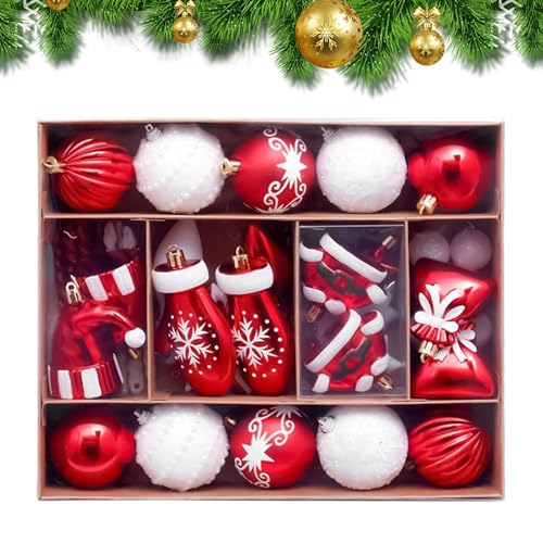 Fellflying Palle Natalizie | Palle Antirottura Per Decorazioni | Addobbi Stagionali Per Vetrine Negozi Soggiorno Sfondi Fotografici