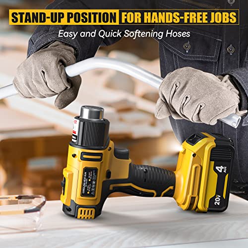 Cordless Heat Gun For Dewalt 20V Battery, Livowalny 350W 122℉-1022℉ Fast Heating Soldering Hot Air Gun With Lcd Digital Display For Shrink Tubing, Pvc Wrap, Crafts, Epoxy Resin (No Battery) #TOP6