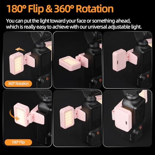 Luz de llenado de cámara recargable con brillo ajustable y rotación vertical y horizontal 3