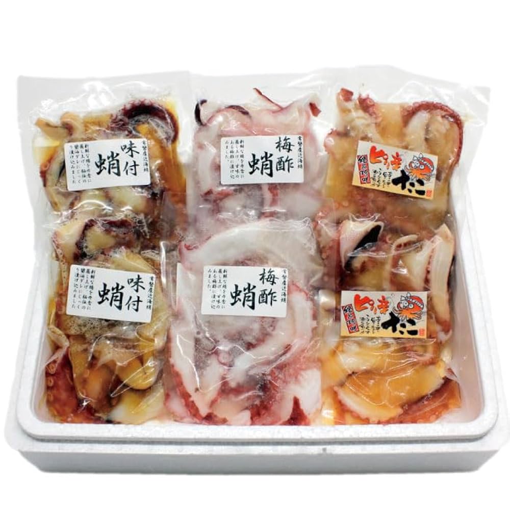 Amazon | 常磐産 味付たこ3種 詰め合わせ （味付タコ×2袋、梅酢