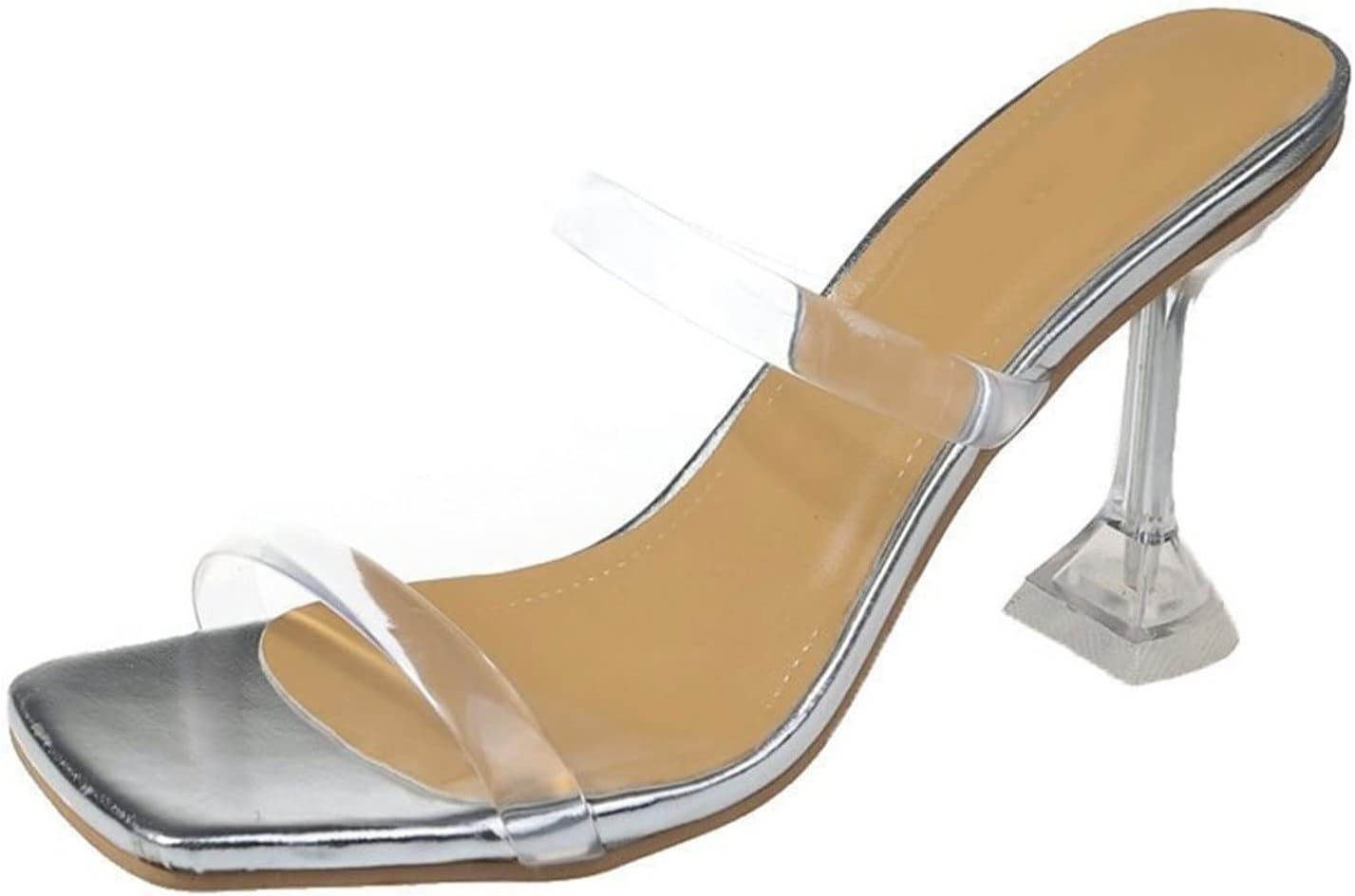 High Heels See-Through Sneakers, Square Heels, Party, Summer