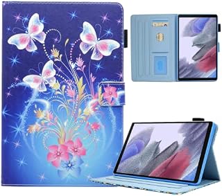 KEROM Samsung Galaxy Tab A7 Lite Case 8.7 inch 2021 Model (SM-T220/T225/T227), PU Leather Stand Cover Protective Case for Samsung Galaxy Tab A7 Lite 8.7'' 2021, Butterfly