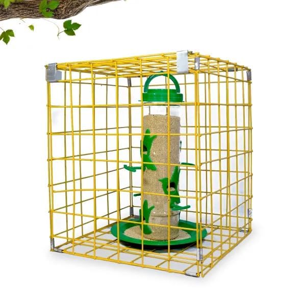 Image of Amijivdaya Pigeon & Parrot Proof Hanging Cage | Durable Rustproof Metal Bird Feeder Guard | Protective Outdoor Net Cage | Small Bird Safety Cover for Garden & Balcony Feeders