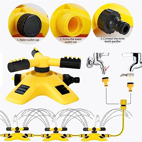 Sprinklers For Yard,Automatic Rotating Garden Sprinkler For Large Yard Areas - Perfect For Plant Irrigation And Kids' Playtime（6 Points） #TOP4