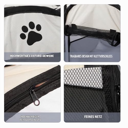 ZOYDP Welpenauslauf Faltbar, 73 x 73 x 43cm Welpenlaufstall für Drinnen, Laufstall Hund Pop-Up, Hundelaufstall für Wohnung, Hundeauslauf für Innen Hasen Katzen, Indoor/Outdoor Reisen Camping