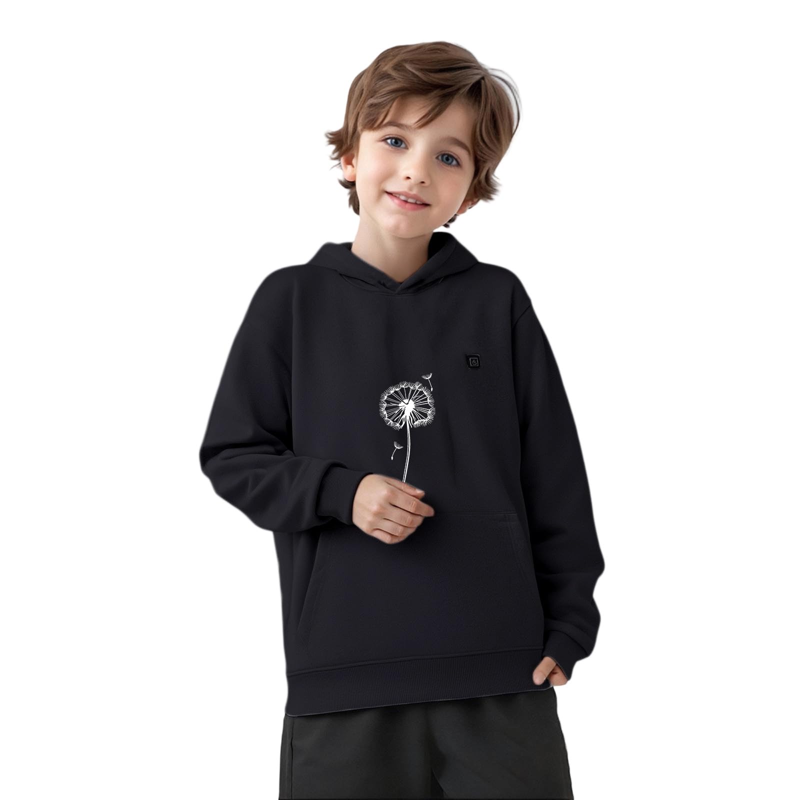 Générique Sweat Chauffant à Capuche USB garçons filles Blouson chauffant Avec 5 Zones de Chauffage 3 Niveaux de Température Plein Air Vestes Chauffantes Coupe-vent Avec Poche De Chauffage Hiver