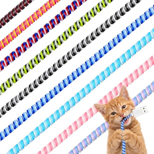 Frienda 10 Pcs Cord Protectors from Pets No Chew Spiral Cable Protector 43.3'' Phone Charger Cover...