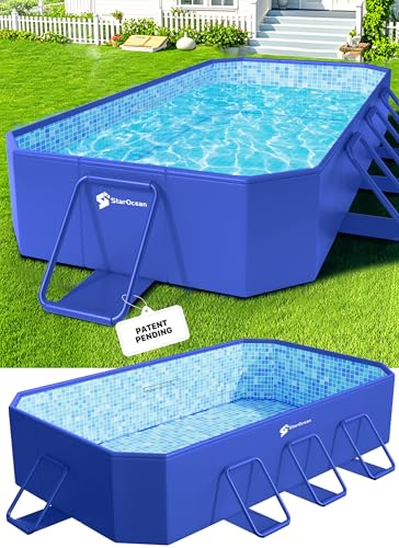 StarOcean 2026 Large Foldable Pool,Non-Inflatable Swimming Pool for Kid,Adult Collapsible Pool Hard Plastic,Overthickened Extra Large Foldable Pool,Portable Folding Kid Pool for Backyard,90"x50"x20"