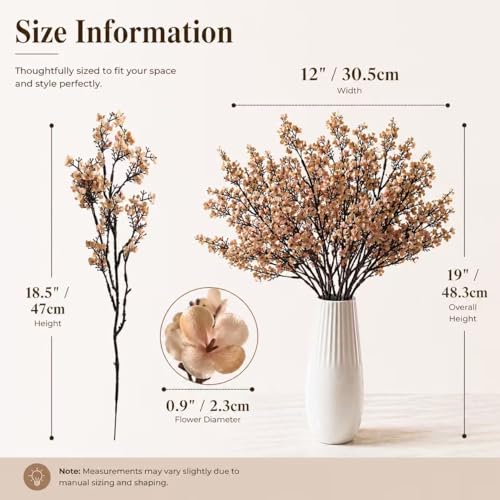 Image of Mandy's 6 Bundles Artificial Light Brown Baby's Breath Flowers