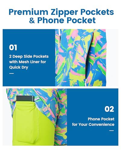 Image of maamgic Mens Swim Trunks with Compression Liner 5 Inch, Quick Dry Bathing Suit with Zipper Pockets, No-Chafing Swim Shorts