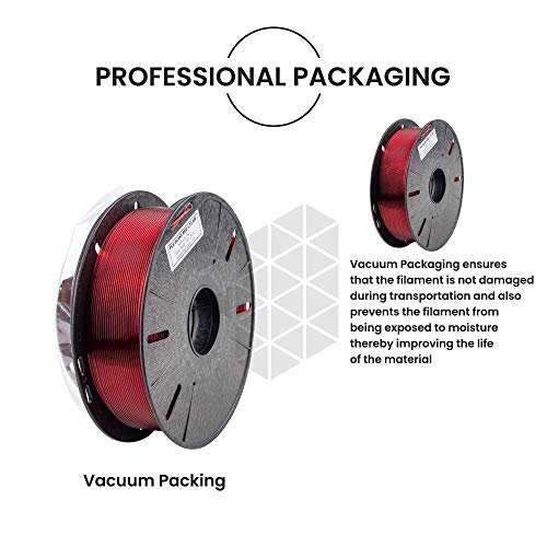 Image of Tesseract Premium PLA + 1.75mm 3D Printing Filament | Dimensional Accuracy + /- 0.03mm | Compatible with Most FDM Printers | 1 KG 3D Printer Filament - PLA Glass Red (Quantity 1)