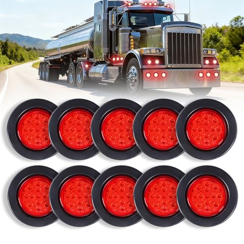 Image of 2.5 Inch 13 LED Side Marker Lights (Amber Len Amber Color) | Rubber Rings