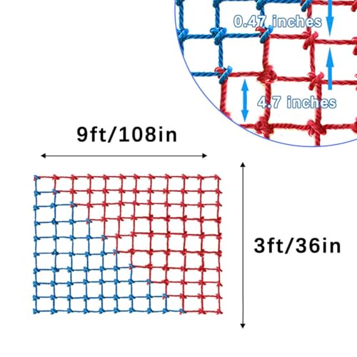Image of Climbing Cargo Net, Polyester Playground Climbing Net, Heavy Duty Large Military Climbing Net for Kids Outdoor, Kids Safety Protection Net, Rope Ladder, Jungle Gyms, Swingset, Treehouse