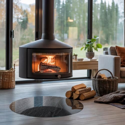 Placa térmica bajo chimenea de 80 cm para proteger tu suelo con diseño 4