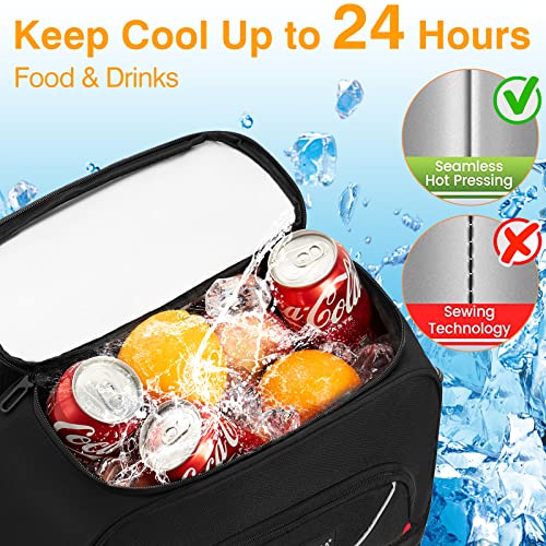 Necoka Cooler Backpack,Doulbe-Layer 42 Cans Backpack Coolers Insulated Leak Proof With 5 Ice Pack For Drink Food,Lightweight Large Lunch Bag For Men Women Trip Beach Camping Work #TOP1