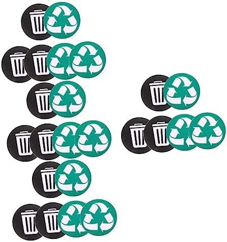 Cabilock 24 pcs Garbage Sorting Stickers Recycle Labels Stickers Sticker Labels Recycle Sticker for Trash can Trash Recycling Sticker Round Recycle Sign Decals PVC Compost