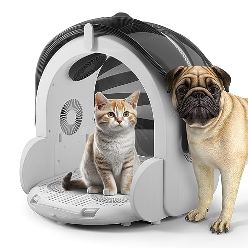 iPettie Automatic Hair Dryer Box for Cats and Small Dogs, Foldable and Large Capacity, 8 High-Velocity Fans, 360° Airflow, Temperature Control, 4-Speed Settings and Timer, 16 Gallons by iPettie - Used condition - CA$202.77