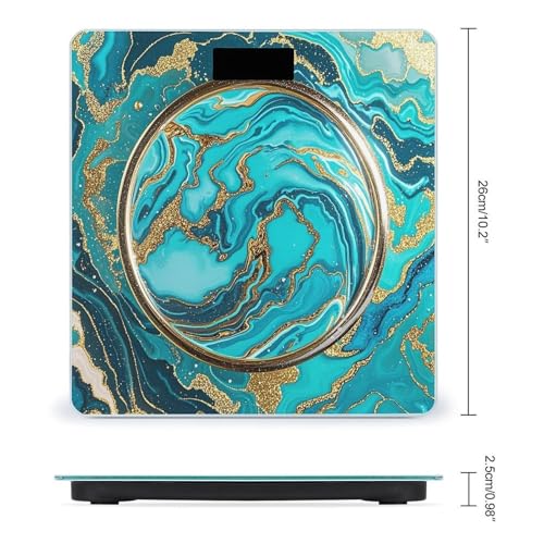 Báscula Digital de Vidrio Templado Turquesa con Pantalla LCD miniatura 2