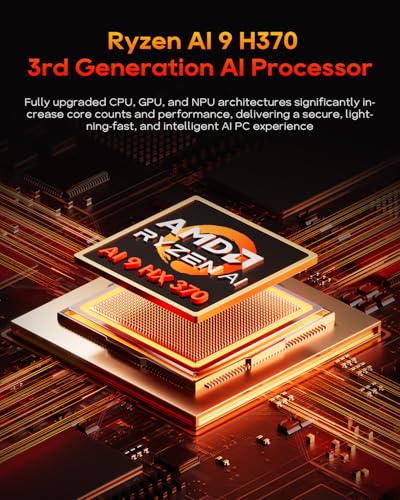 Image of AOOSTAR G-FLIP AMD Ryzen AI 9 HX 370 Mini PC Without RAM /SSD /OS, AI MINI PC with 5 inch HD Screen,2X DDR5 5600Mhz Slots, 2X M.2 2280 NVME SSD Slots，WIFI7+2 x 2.5GB LAN,HDMI|DP|USB-C Triple Outputs