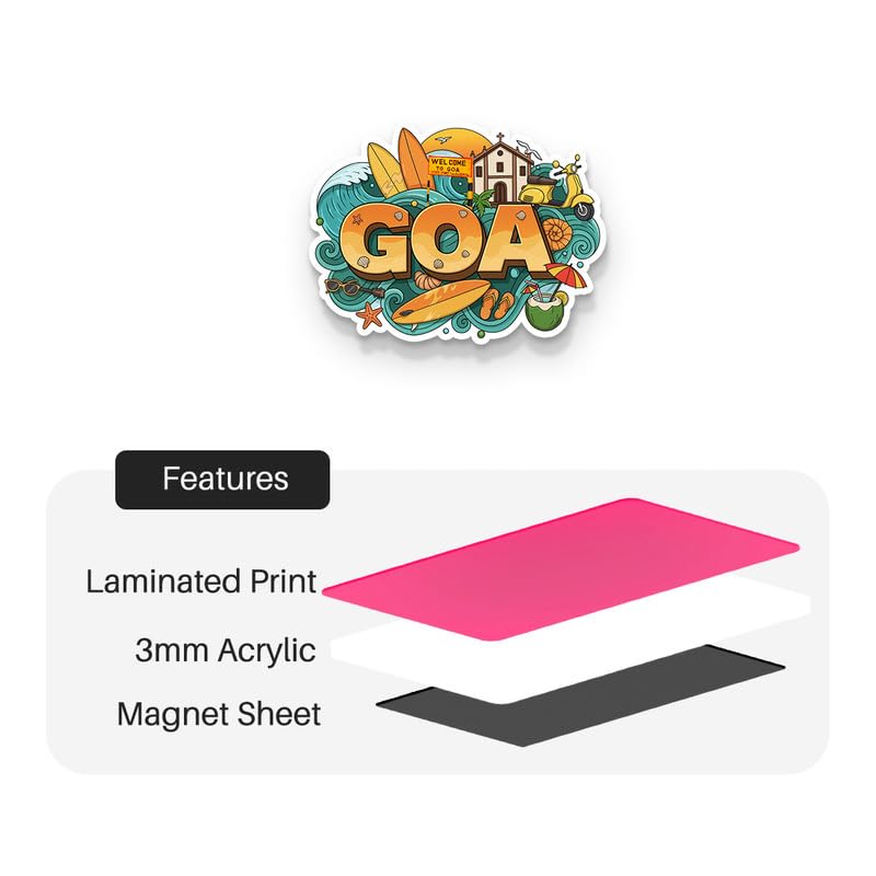 Image of Goa Fridge Magnet, Glossy Finish, Stylish Magnet for Fridge, Wardrobe & Metal Surfaces (Goa 02)