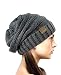 NYFASHION101 Oversized Baggy Slouchy Thick Winter Beanie Hat, Gray Mix