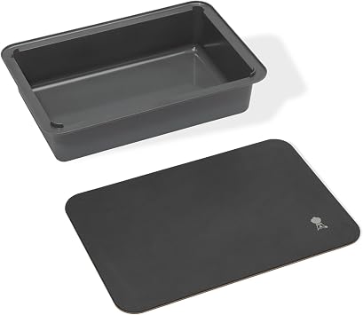 Weber Works Cutting Board & Basin FoodSafe Grill Prep Station for Marinating, Storing & Transporting Food with DualSided Cutting Board Lid, Grill Accessory