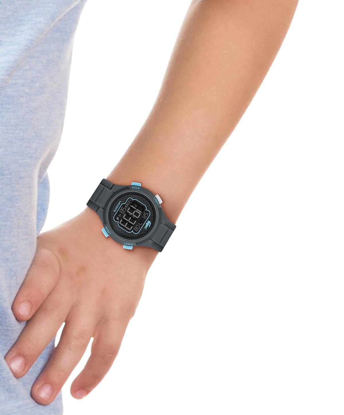 Lacoste Digitaluhr für Kinder Kollektion LC33 mit Dunkelgrau Silikonarmband - 2030068