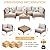 TerraRelax 7 Piece Patio Furniture Set, Wicker Modular Outdoor Furniture with Thicker Cushions, Outdoor Couch Sofa for Garden, Poolside, Backyard, Beige