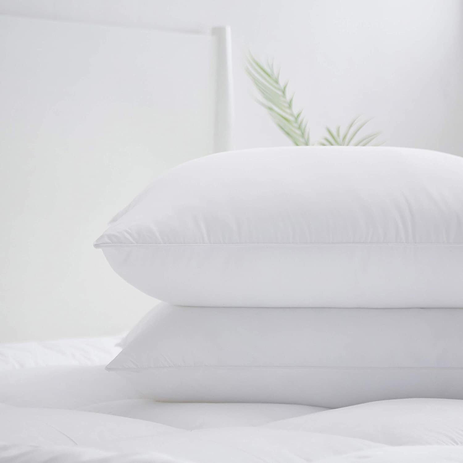 KISAA Living 2 Pack Bounce Back Pillows, Soft Bounce To Back Hotel Quality Extra Filling Bed Pillow, Anti Allergy Pillow, Hollowfiber Filling