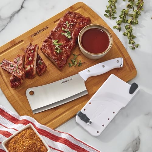 Farberware EdgeKeeper 6" Cleaver - Built-In Sharpener (White) - image 3