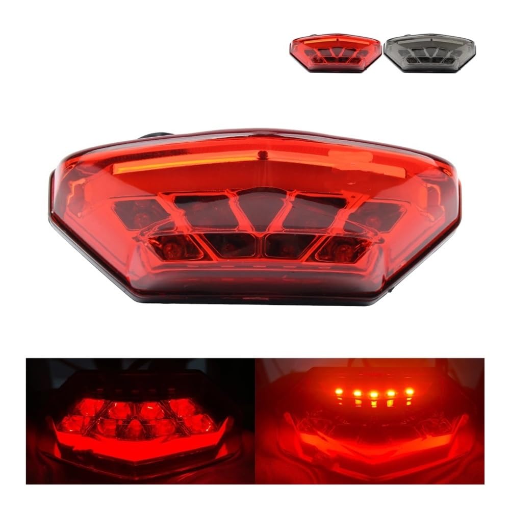 Generique Moto Arrière Lampe Feu Arrière LED Pour Moto Bobber, De Plaque D'immatriculation, Pièces Modifiées, 12V