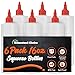 6-pack Plastic Squeeze Bottles for Sauces - 16oz Condiment Squeeze Bottles for Liquids - BPA Free Squirt Bottle with Twist Cap - Ketchup, Syrup, Oil, Dressings, Honey & Arts and Crafts