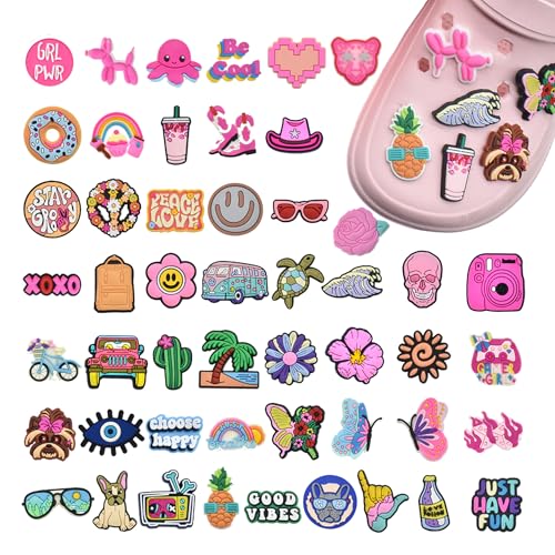 JAADU 50 Piezas adornos para zapatos, adornos para zapatos crocs, shoe charms crocs pins decorativos, crea tu diseño único regalo ideal para niños y adultos