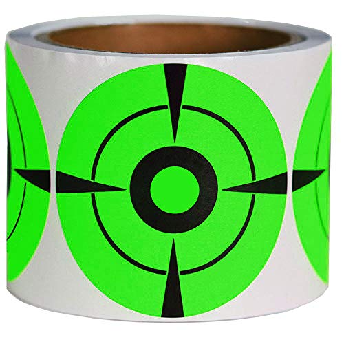 Remarkable Target Stickers(3" Qty 250pcs) Premium Self Adhesive Targets for Shooting | Round Target Pasters - Fluorescent Paper Target Stickers (GreenTargets)